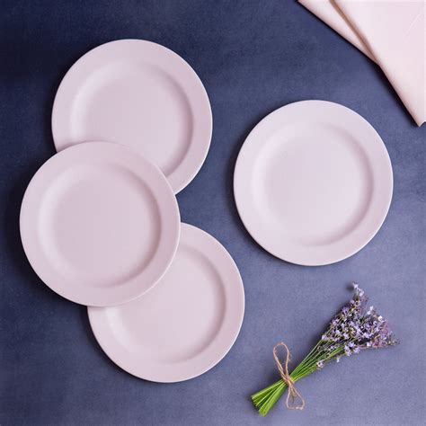 Creamy Cloud White Bamboo Quarter Plates- Set of 4 – The Bamboo Co