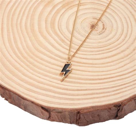 Lilly & Sparkle Alloy Gold Toned Lightning Bolt Pendant Necklace for ...