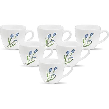 Buy La Opala Diva, Opal Glass Coffee Mug Set Barrel Regular 6 Pcs ...