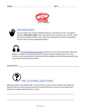 Fillable Online Wow in the World! Interview with Mindy Thomas and Guy ...