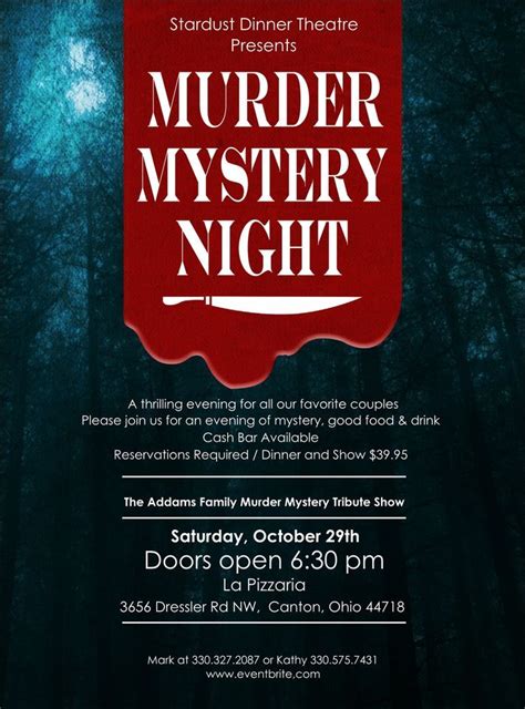 The Addams Family Murder Mystery Tribute Show, La Pizzaria, Canton ...