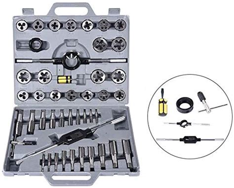Buy 45 Piece Metric Standard Bearing Steel Tap and Die Rethread Set ...