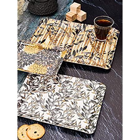 GOODHOMES Melamine Serving Tray Set ( Set of 3 Trays) MT114 : Amazon.in ...