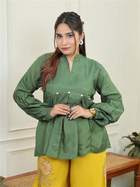 Green Yellow Peplum Co-ord Set – Sora The Label
