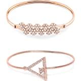 Buy ZAVERI PEARLS Rose Gold Cubic Zirconia Contemporary Bangle Style ...