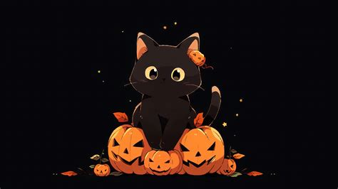 Halloween Black Cat Pumpkin 4K #6861m Wallpaper 4K HD