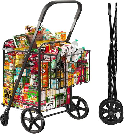 Amazon.com: Siffler 33.6Gal Grocery Cart on Wheels, Foldable Utility ...