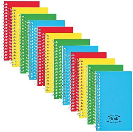 National Memo Book, Side Spiral Bound, 5" x 3", 60 Sheets, Pack of 12 ...