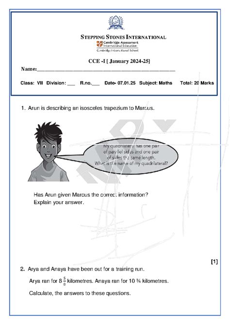 CCE-1 JAN Grade 7 Maths Assessment - Stepping Stones International ...