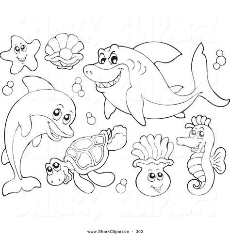Cartoon Ocean Animals Coloring Pages