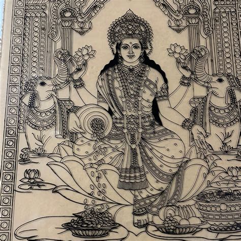 Gajalakshmi Tanjore Reverse Fibre Glass Painting – KnowHowArtCraft
