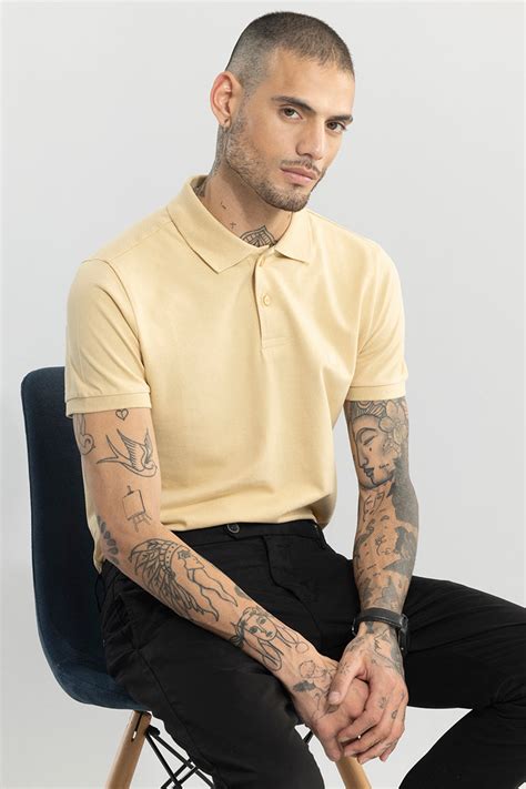 Buy Men's Incise Logo Azure Blue Polo T-Shirt Online | SNITCH
