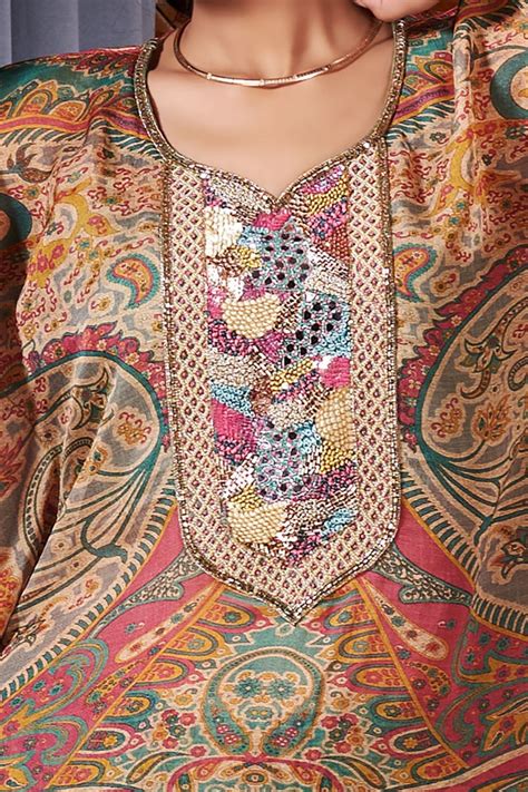 Multicolor Digital Print Kaftan Styled Printed Top with Sharara Pants ...