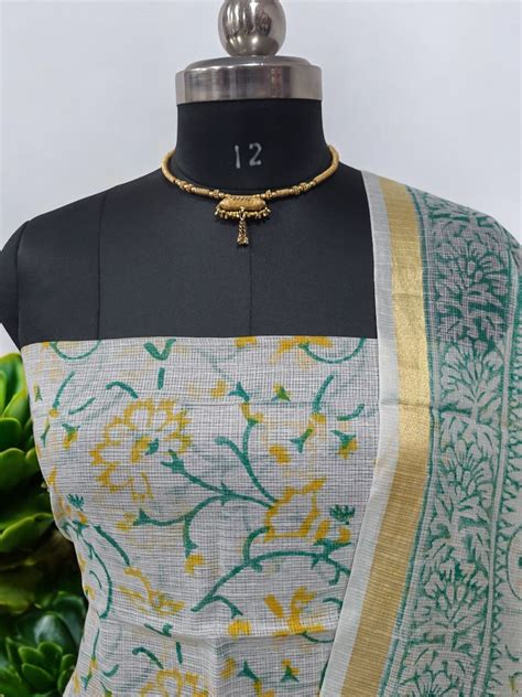 Designer Hand Block Print Pure Cotton Suit With Cotton Mulmul Dupatta ...
