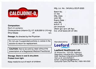 Calcijoint D3 Injection 1 Ml - Uses, Side Effects, Dosage, Price | Truemeds