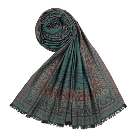 Buy Ares Sea Green Wool Jacquard Lohi Online | Shingora