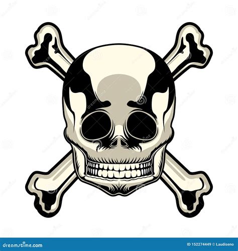Isolated Skull Crossbones Tattoo Stock Vector - Illustration of ...