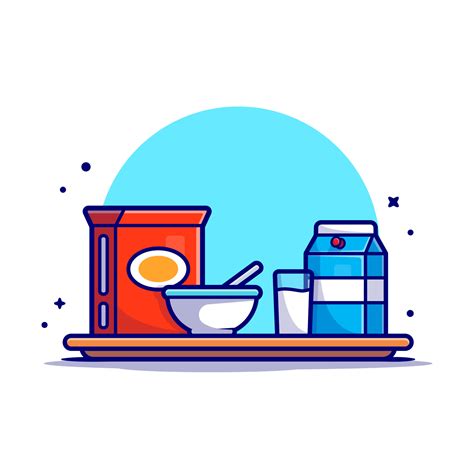 Breakfast Time Cartoon Vector Icon Illustration. Food And Drink Icon ...