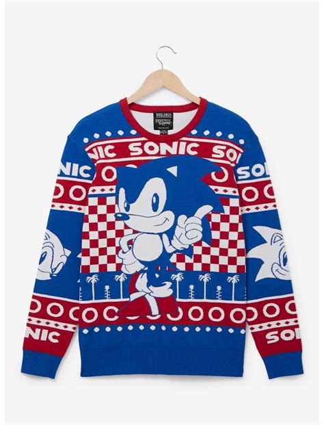 Sonic the Hedgehog Tonal Portrait Holiday Sweater - BoxLunch Exclusive ...