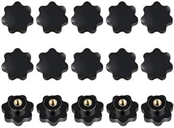 15Pcs M8 Female Thread, Black Plastic Star Shaped Knob Star Head ...
