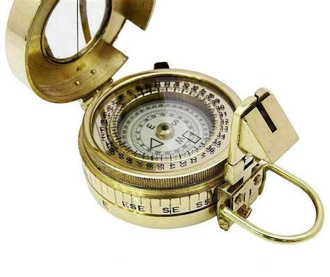 Vintage Military Nautical Brass Compass Antique Collectible Decor Gift ...