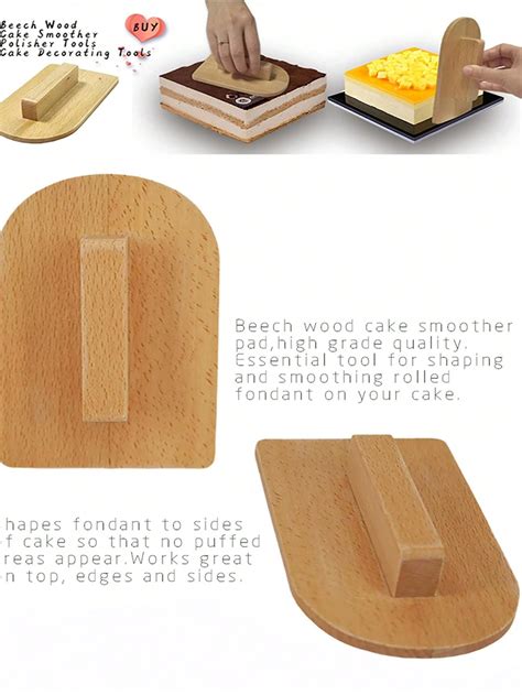 Cake Smoother Beech Wood Polisher Tools Cake Drating Tools Smoother ...