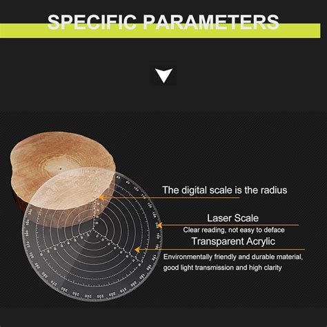 Buy 200mm Transparent Clear Acrylic Round Center Finder Compass for ...