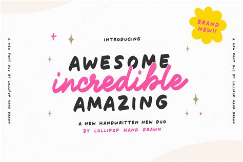 Awesome Incredible Amazing Font by Lollipop Hand Drawn · Creative Fabrica