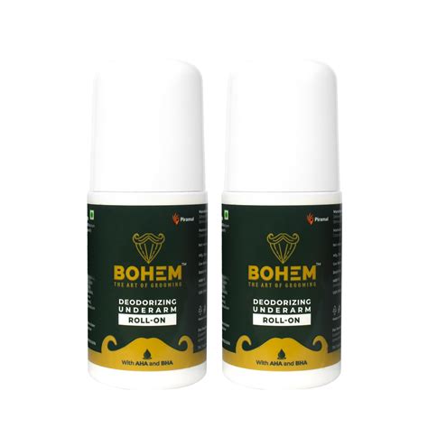 Buy BOHEM Deodorant Underarm Roll-On with AHA & BHA-50ml each - Pack of ...
