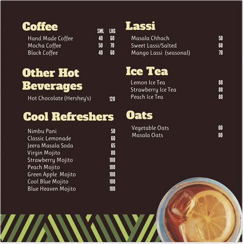 Menu at Chai Garam cafe, Time Tower, Gurugram