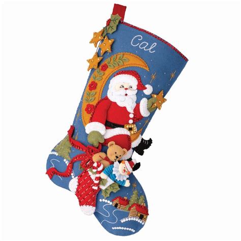 Bucilla Moonlight Santa Stocking Kit | Michaels