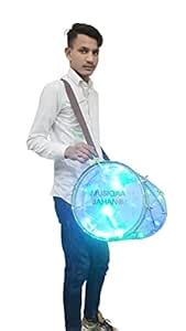 MUSIQAA JAHAN® Spl. Fiber Transparent Bhangra Dhol 13.2 with Disco ...