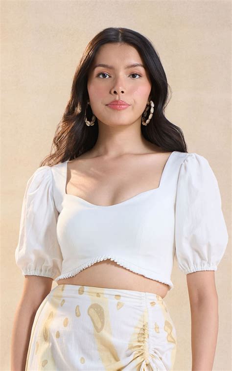 White Blouse With Ruffle – Vedika M