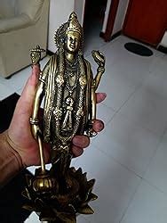 Buy Mohan jodero Elegant Brass Lord Vishnu Idol Standing on Lotus ...