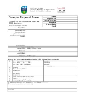 UCD NMR Sample Submission Doc Template | pdfFiller