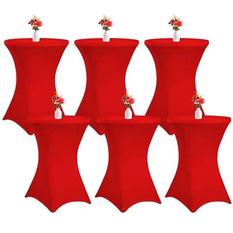 6 Pack 32"X43" Cocktail Spandex Stretch Square Corners Tablecloth ...
