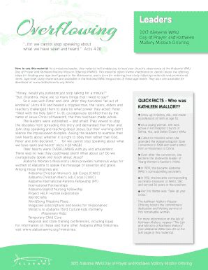 Fillable Online Overflowing Leaders - Alabama WMU Fax Email Print ...