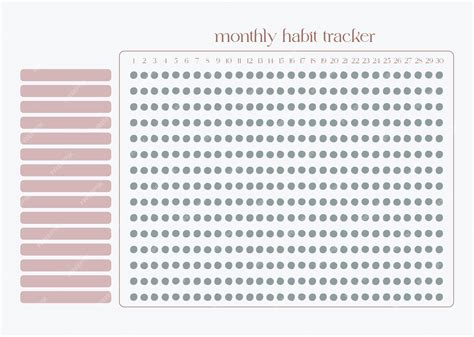 Premium Vector | Free vector monthly habit tracker
