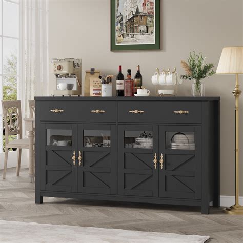 Elegant Black Kitchen Buffet Table: The Perfect Centerpiece for Modern ...