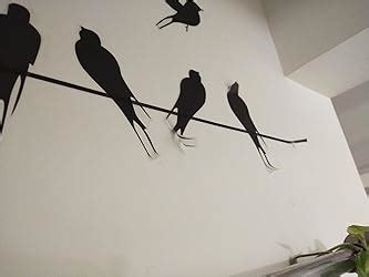 Decals Design 'Beautiful Long Tail Birds on Wire' Wall Sticker (PVC ...