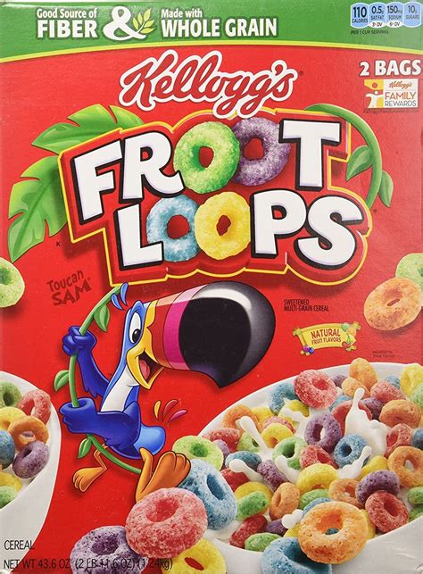 Buy Kellogg's Fruit Loops Cereal, Froot Loops, 43.6 Ounce Twin Bag Box ...