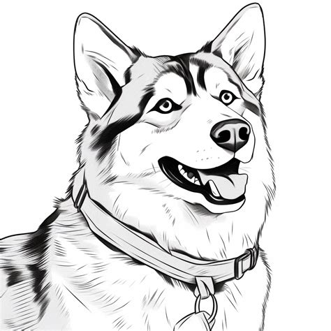 Free Coloring Pages Husky Dog