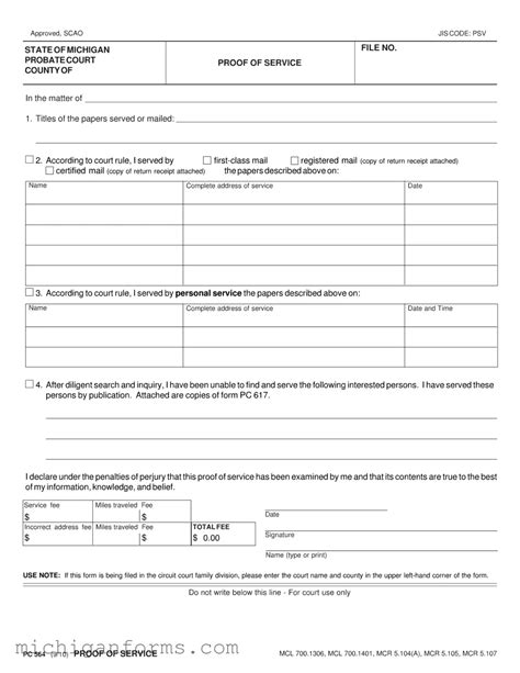 Free Michigan Probate PDF Template • All Michigan Forms