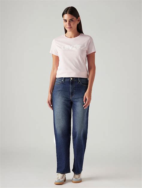 Women's Dark Indigo XL Straight Loose Fit Mid Rise Jeans – Levis India ...