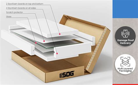 SDG Glass Frameless Rectangular Wall Mount Bathroom Mirror, Silver ...