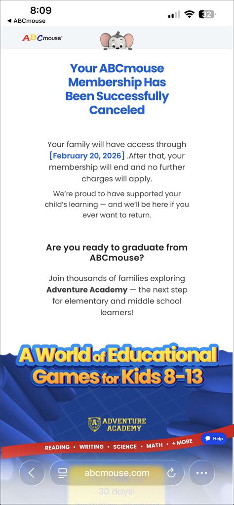 Canceling Your ABCmouse Subscription (Direct Billing) – ABCmouse