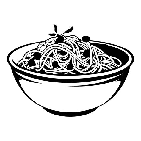 Spaghetti, A bowl of spaghetti, Italian spaghetti pasta in black ...