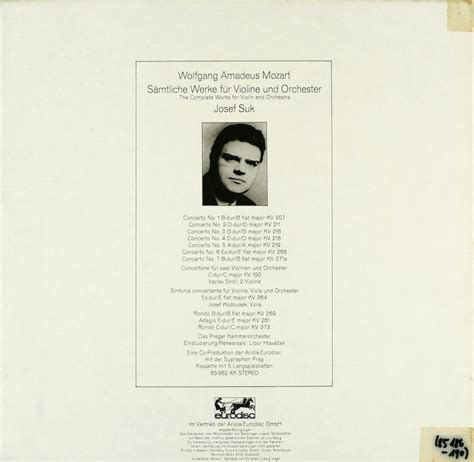 Libor Hlavacek. Prager Kammerorchester. Josef Suk. Vaclav Snitil. Josef ...