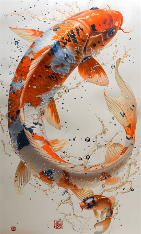 Koi Fish Art Print Vibrant Watercolor Fish Painting Digital Download ...