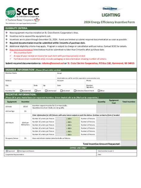 Fillable Online Fillable Online 2024 Energy Efficiency Incentive Form ...